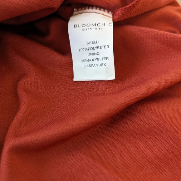 Elegant Rust Orange Midi Dress - Picture 12 of 13